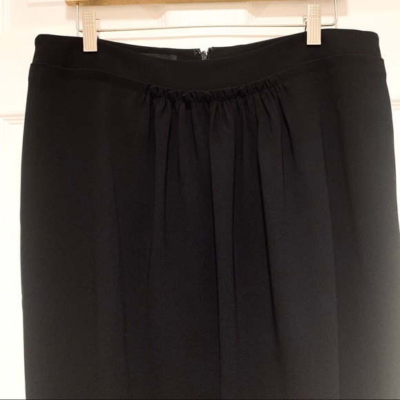 Talbots Black Pleated Gather Front Career Knee Length Skirt Women's Size 12 - Picture 1 of 6